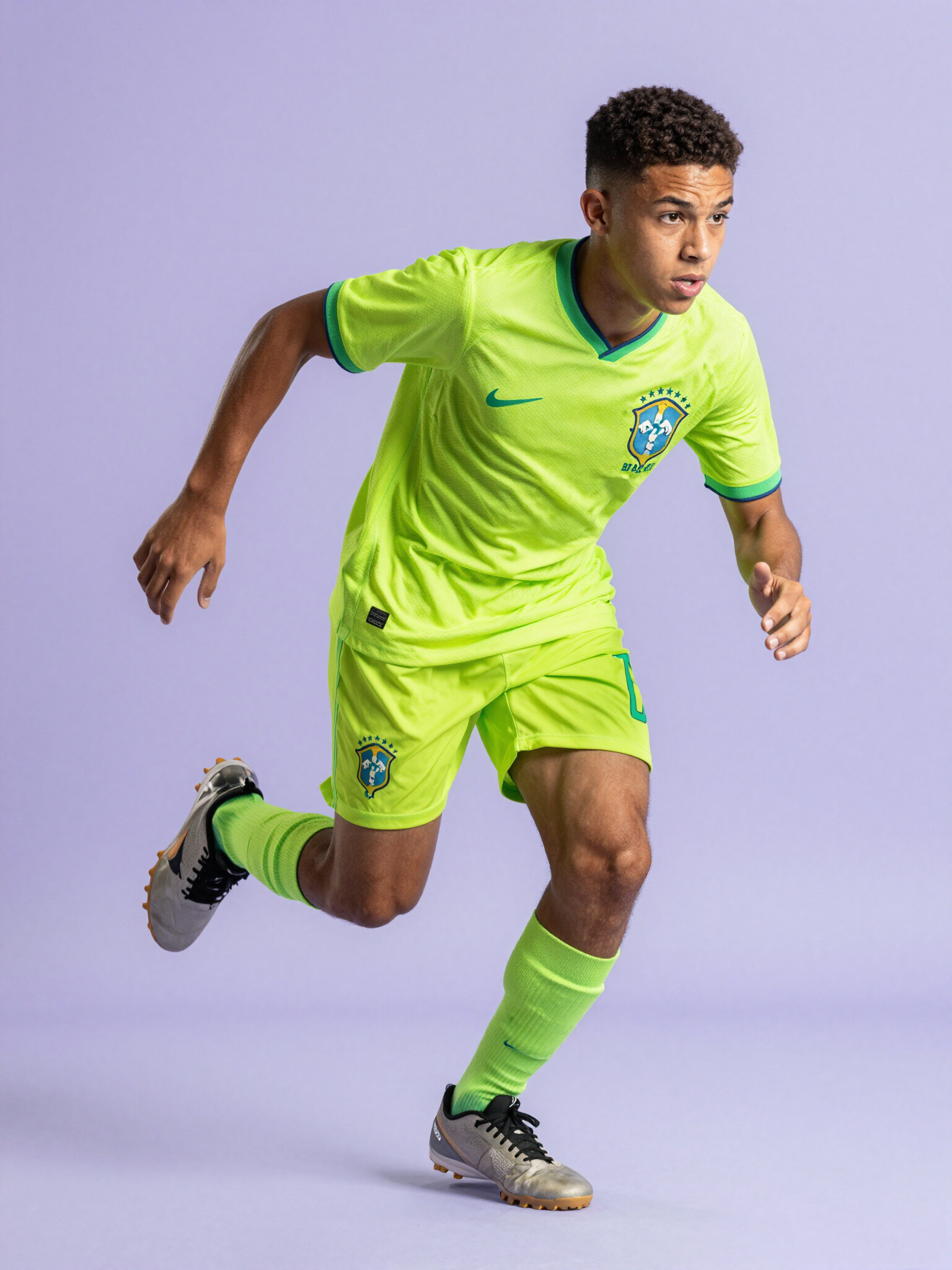 Ilustração de um jovem jogador de futebol